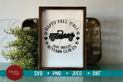 Happy Fall Y'all Svg, Fall Truck Svg, Fall Svg, Fall Leaves Svg, Fall, Farmhouse Svg SVG Fortunatus Design Company 