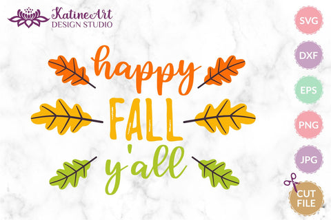 Happy fall yall svg Happy fall y'all Fall sayings svg Fall Quote svg Autumn quote Fall svg Jpg, png, eps, dxf, svg cut file. SVG KatineArt 