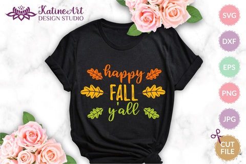 Happy fall yall svg Happy fall y'all Fall sayings svg Fall Quote svg Autumn quote Fall svg Jpg, png, eps, dxf, svg cut file. SVG KatineArt 