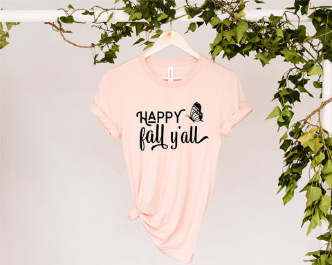 Happy Fall Yall svg, Happy Fall Y'all svg, Fall svg, Autumn svg, Fall decor svg, hello fall svg, Happy fall svg, svg for shirt, svg cut file SVG Fauz 