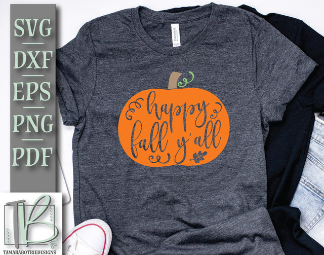 Happy Fall Y'all SVG, Pumpkin SVG SVG TB Designs 