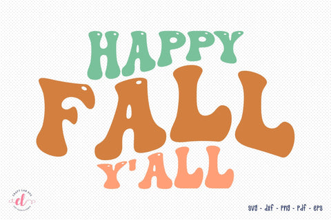 Happy Fall Y'all SVG - Retro Fall SVG SVG CraftLabSVG 
