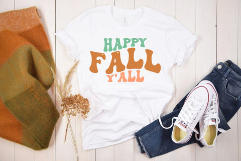 Happy Fall Y'all SVG - Retro Fall SVG SVG CraftLabSVG 