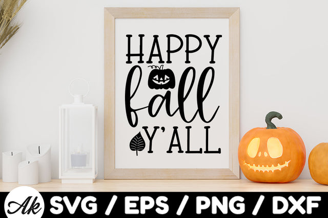 Happy fall y'all svg SVG akazaddesign 