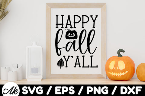 Happy fall y'all svg SVG akazaddesign 