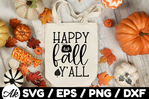 Happy fall y'all svg SVG akazaddesign 