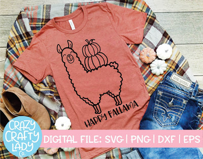 Happy Fallama | Fall SVG Cut File SVG Crazy Crafty Lady Co. 