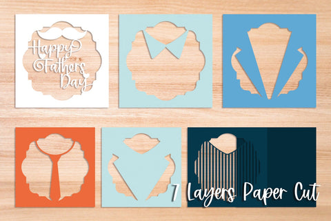 Happy Fathers Day - 3D Layered Paper Cut SVG SVG Slim Studio 