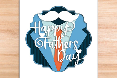 Happy Fathers Day - 3D Layered Paper Cut SVG SVG Slim Studio 