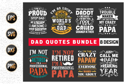 Happy Fathers Day, 8 Father's Day SVG Bundle SVG uniquesvg99 