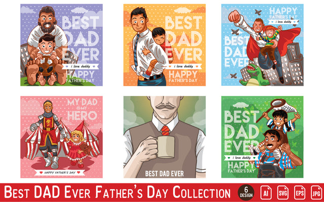 Happy Father's Day greeting card Collection SVG naemmiah021 