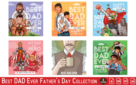 Happy Father's Day greeting card Collection SVG naemmiah021 