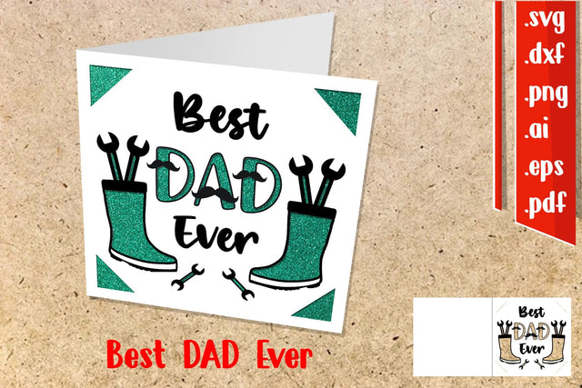 Happy Fathers Day Insert card | Best Dad Ever 3D Paper zafrans studio 