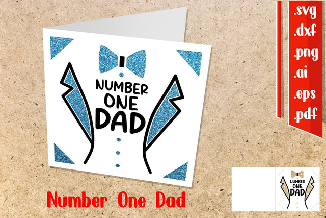 Happy Fathers Day Insert card | Number One Dad 3D Paper zafrans studio 