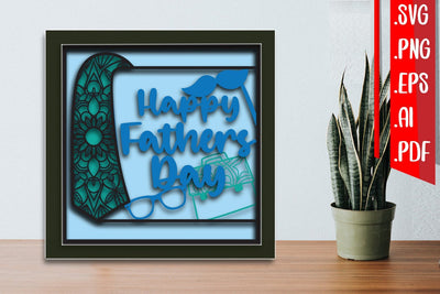 Happy Fathers day Layered Papercut 2 3D Paper zafrans studio 