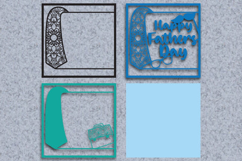 Happy Fathers day Layered Papercut 2 3D Paper zafrans studio 