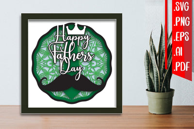 Happy Fathers day Layered Papercut 3 3D Paper zafrans studio 