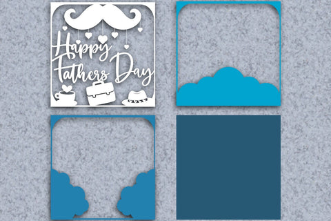 Happy Fathers day Layered Papercut 4 3D Paper zafrans studio 