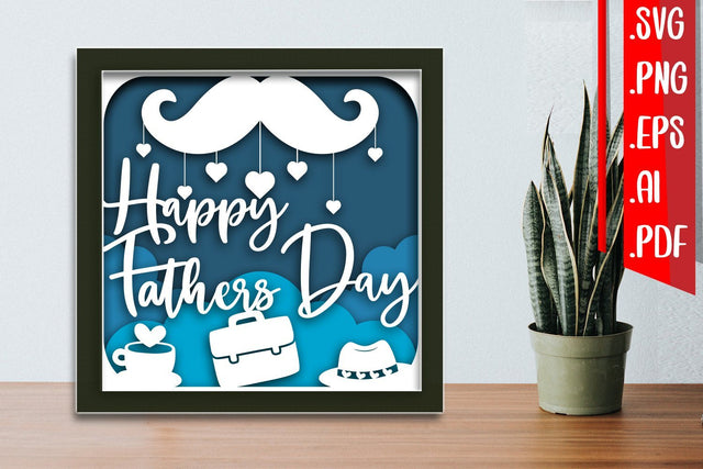Happy Fathers day Layered Papercut 4 3D Paper zafrans studio 