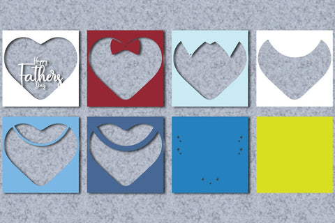 Happy Fathers day Layered Papercut 5 3D Paper zafrans studio 