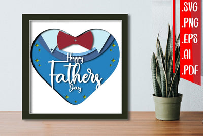Happy Fathers day Layered Papercut 5 3D Paper zafrans studio 