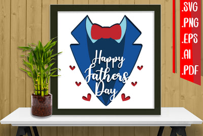 Happy Fathers Day Layered Papercut 7 Svg Eps Ai Png Pdf 3D Paper zafrans studio 