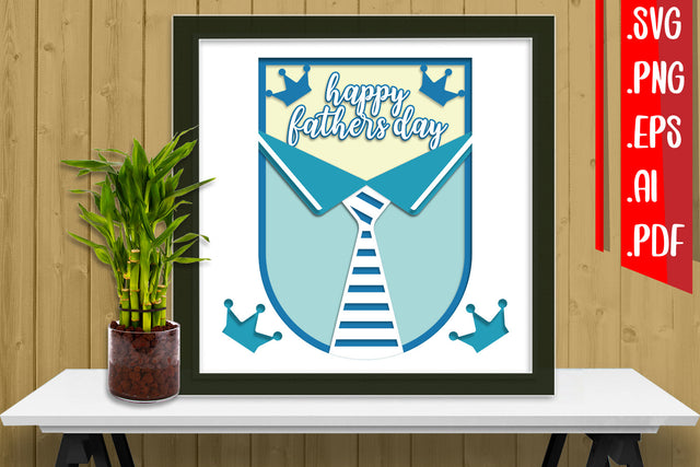 Happy Fathers Day Layered Papercut 9 Svg Eps Ai Png Pdf 3D Paper zafrans studio 