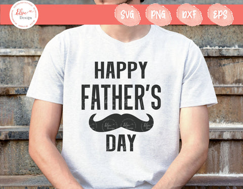 Happy Father’s Day - Mustache - SVG, PNG, DXF, EPS SVG Elsie Loves Design 