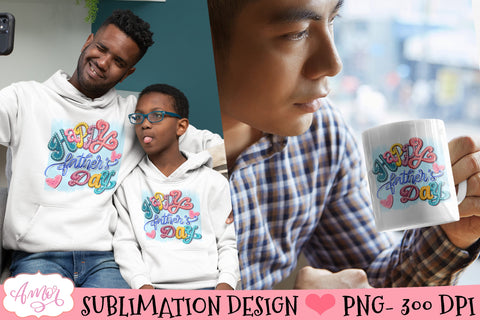 Happy father's day sublimation design for T-shirts and mugs Sublimation Amorclipart 