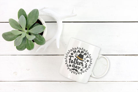 Happy Father's Day SVG, Fathers Day Svg, Dad Quote Svg, Hat Svg Silhouette, Mustache Clipart, Cut File For Cricut, Digital Download SVG TonisArtStudio 