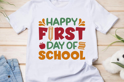 Happy First Day of School | Back to School SVG SVG Shine Green Art 