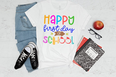 Happy First Day of School PNG I Back to School Sublimation Sublimation Happy Printables Club 