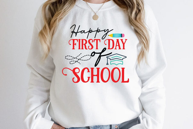 Happy First Day Of School SVG Cut File, Happy First Day Of School SVG Quotes,Teacher SVG Design, Teacher SVG Cut File SVG BlackCatsMedia 