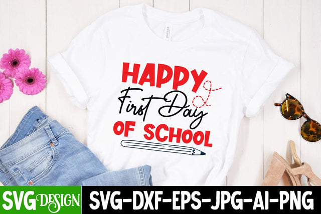 Happy First Day Of School SVG Cut File, Happy First Day Of School SVG Quotes,Teacher SVG Design, Teacher SVG Cut File SVG BlackCatsMedia 