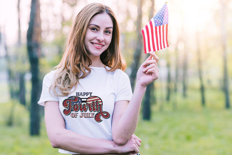 Happy Fourth of July Retro Sublimation Design Sublimation CraftLabSVG 