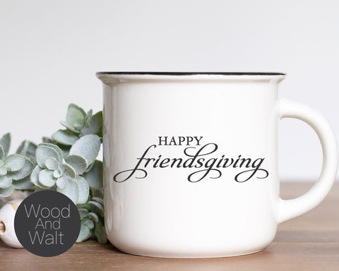 Happy Friendsgiving SVG | Fall Cut File | Home Decor Family Saying | Autumn Design | Printable Wall Art | Stencil Wood Sign | Cricut Iron On SVG Wood And Walt 