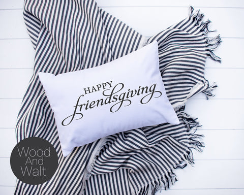 Happy Friendsgiving SVG | Fall Cut File | Home Decor Family Saying | Autumn Design | Printable Wall Art | Stencil Wood Sign | Cricut Iron On SVG Wood And Walt 