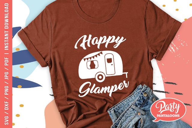 HAPPY GLAMPER | camping vibes, adventure SVG SVG Partypantaloons 