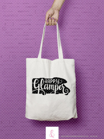 Happy Glamper / Happy Camper - SVG PNG DXF Cut File SVG Claire And Elise 