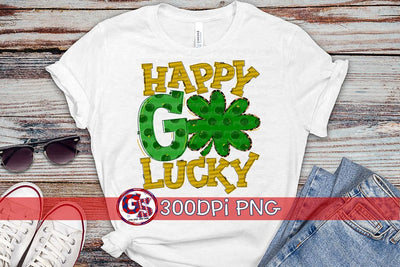 Happy Go Lucky PNG for Sublimation-St. Patrick's Day Sublimation Greedy Stitches 