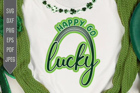 Happy Go Lucky Rainbow Svg. St. Patrick's Day Svg. Lucky Svg. Irish Svg. Clover Svg. St Patrick's Dxf, eps, png, jpg pdf SVG Mint And Beer Creations 
