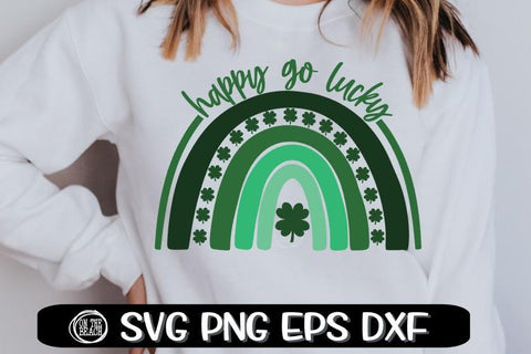 Happy Go Lucky - Shamrock - Rainbow - SVG PNG EPS DXF SVG On the Beach Boutique 