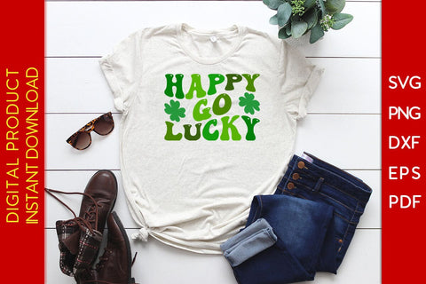 Happy Go Lucky St Patrick's Day SVG PNG PDF Cut File SVG Creativedesigntee 