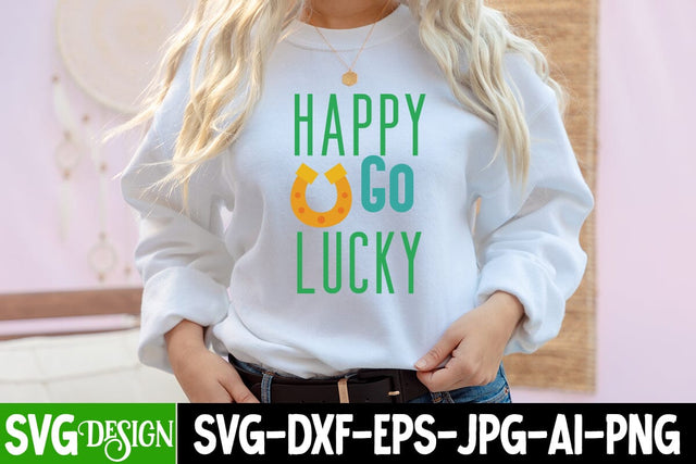 Happy Go Lucky SVG Cut File, St.Patrick's Sublimation PNG, St.Patrick's Flag SVG Cut File, St.Patrick's Clipart PNG SVG BlackCatsMedia 