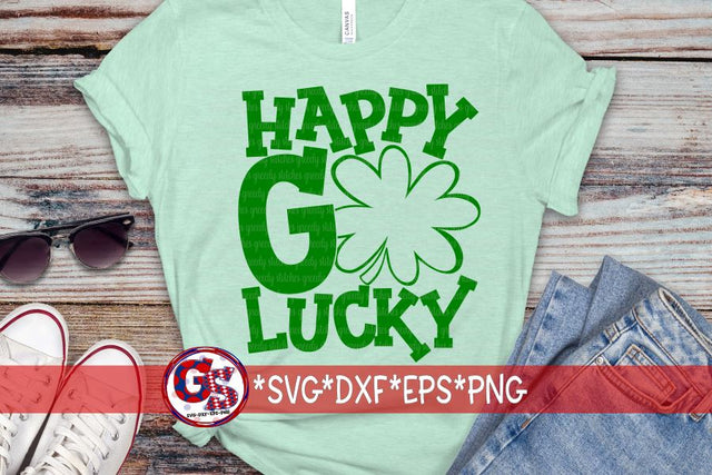 Happy Go Lucky SVG DXF EPS PNG-St. Patrick's Day SVG Greedy Stitches 