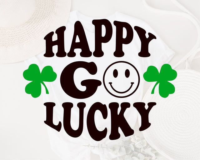 happy go lucky svg, irish svg, shamrock svg, lucky shirt svg, St Patrick's Day SVG, Funny St Patricks Day svg, St Pattys Day svg, Lucky Png SVG Fauz 