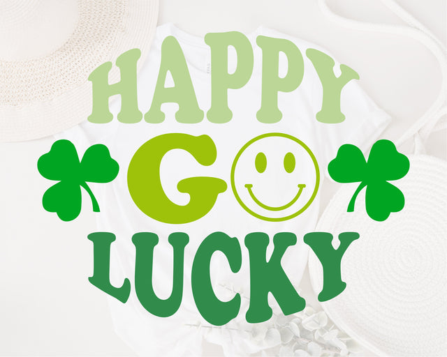 happy go lucky svg, irish svg, shamrock svg, lucky shirt svg, St Patrick's Day SVG, Funny St Patricks Day svg, St Pattys Day svg, Lucky Png SVG Fauz 