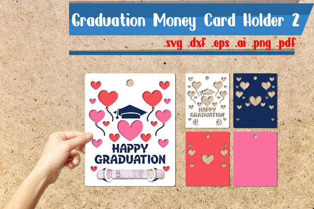 Happy Graduation Money Cards Holder 2 3D Paper zafrans studio 