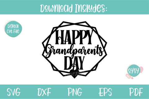 Happy Grandparents Day Cake Topper SVG, Grandparents Gift SVG OyoyStudioDigitals 
