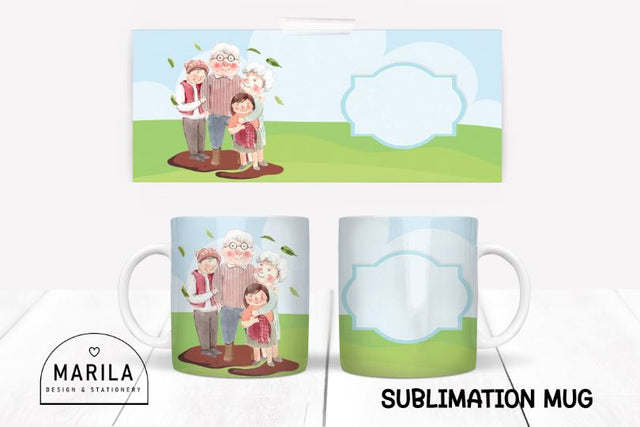 Happy Grandparents Day Mug Design / Mug Wrap #12 Sublimation Marilakits 